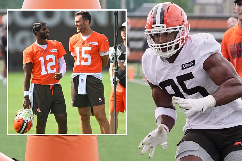 Myles Garrett almost crushed Joe Flacco in Cleveland Browns practice; Shedeur  Sanders just watched | Marca