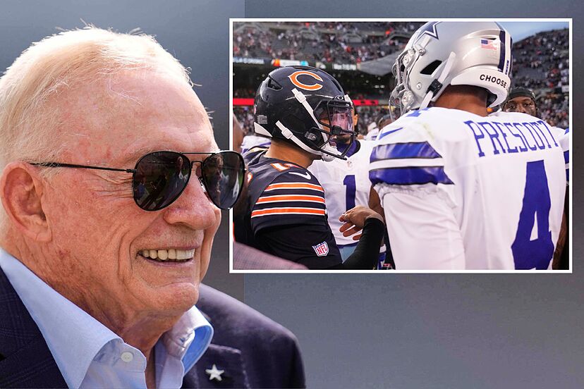 Jerry Jones makes a horrible gesture at Dak Prescott at Soldier Field; things got heated in the Cowboys' loss to the Bears | Marca